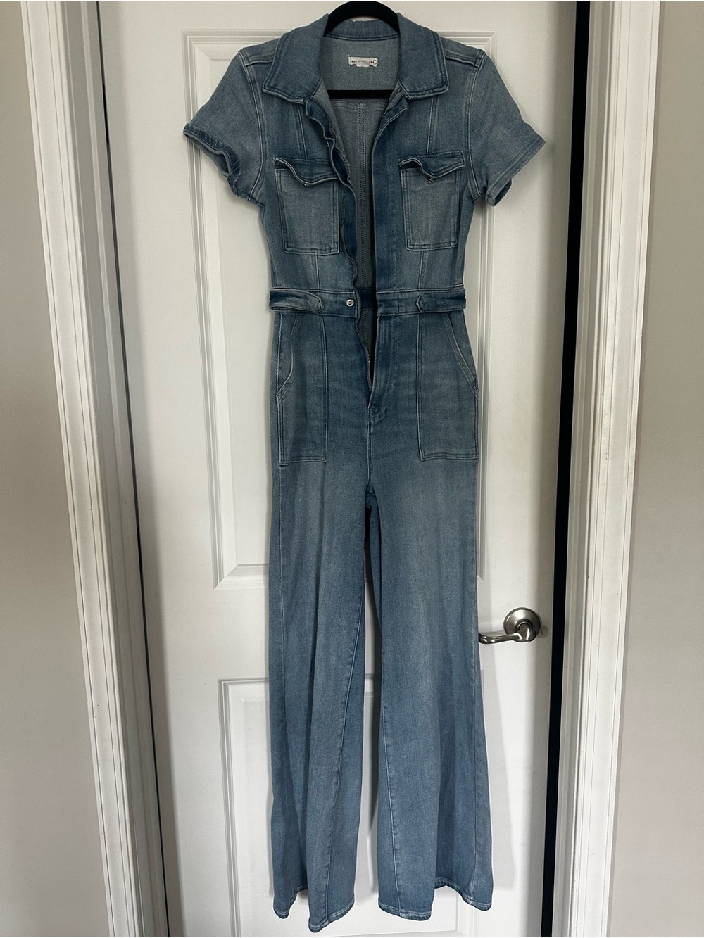 Good American Fit For Success Palazzo Jumpsuit Size M Light Wash Denim - Picture 4 of 5